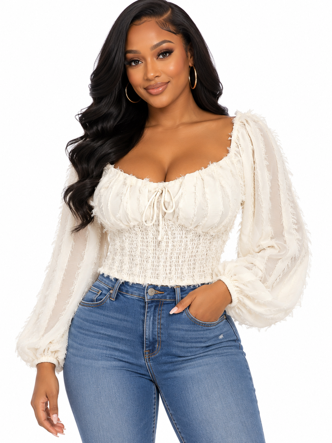 CREAM BARN PARTY TOP