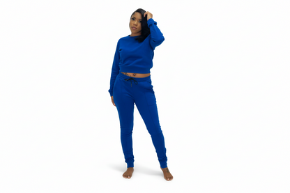COZY ROYAL COTTON PULLOVER JOGGER SET
