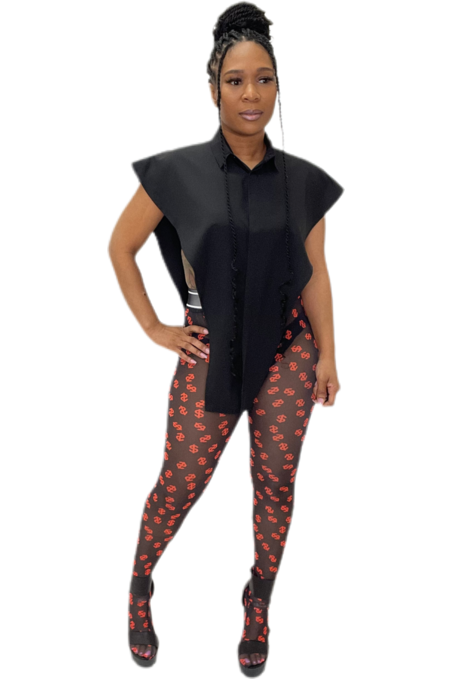 BLACK VICTORIOUS V BLOUSE