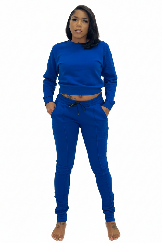 COZY ROYAL COTTON PULLOVER JOGGER SET