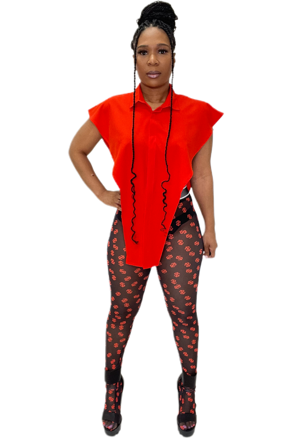 RED VICTORIOUS V BLOUSE